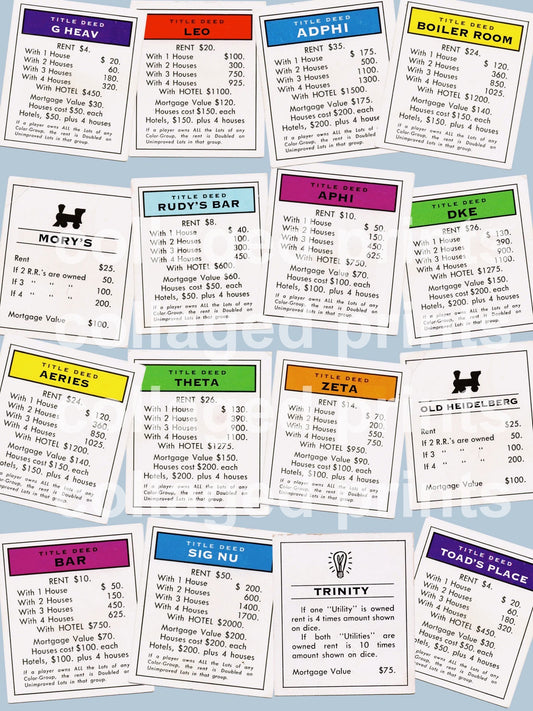 Yale-opoly prints