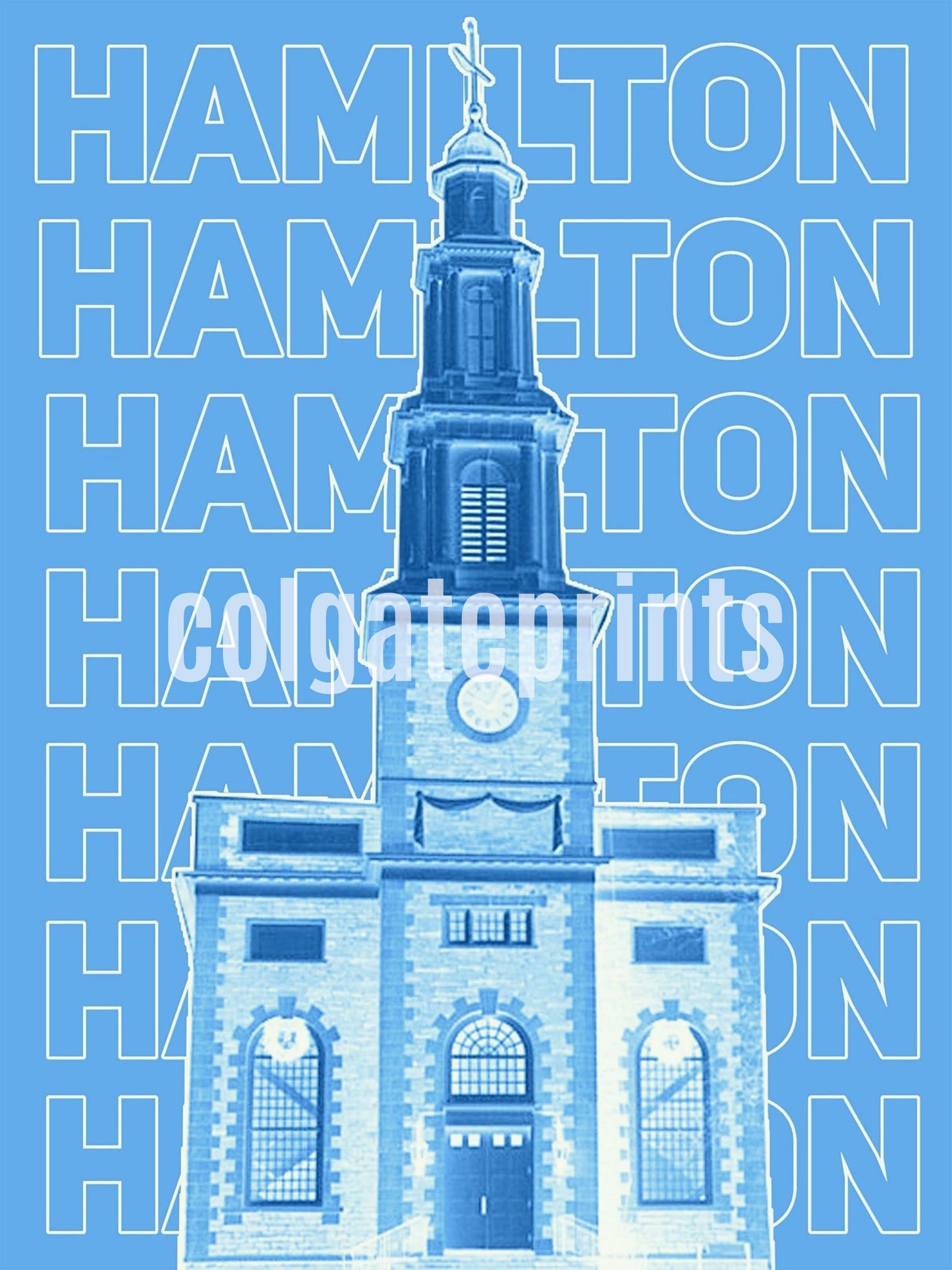 blue hamilton college print