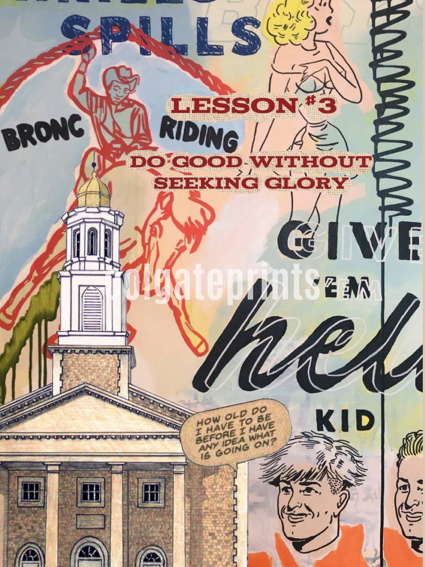 give em hell collage print