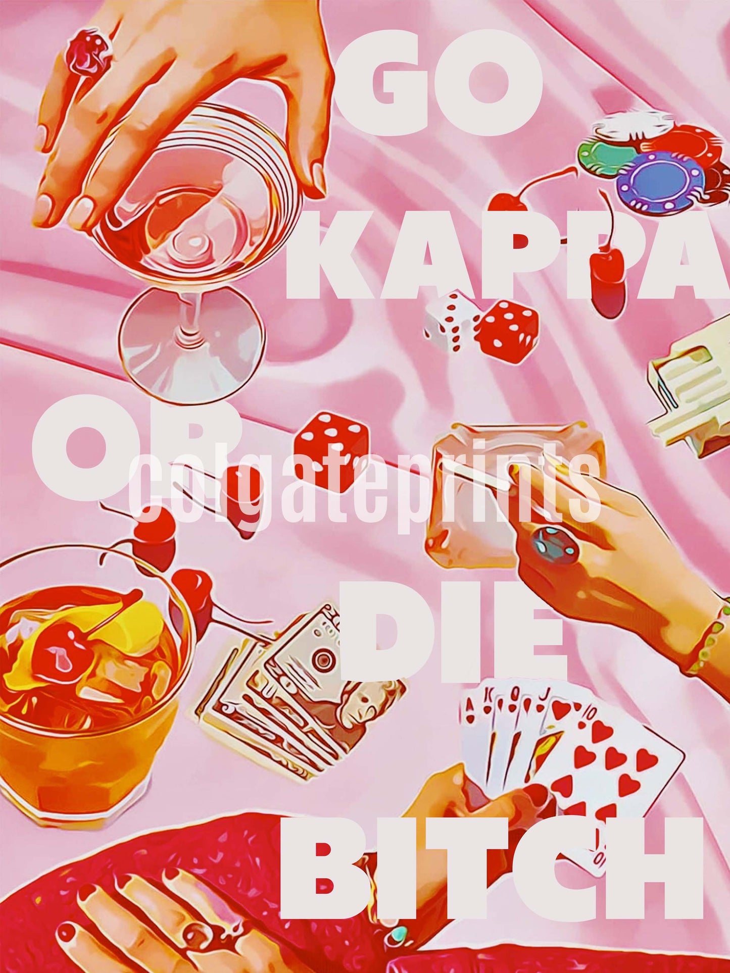 pink poker kappa print